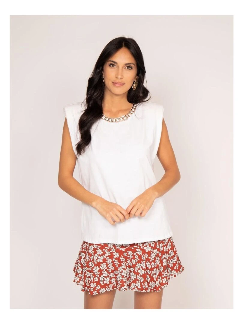 T shirt sans manches FEMA   Blanc