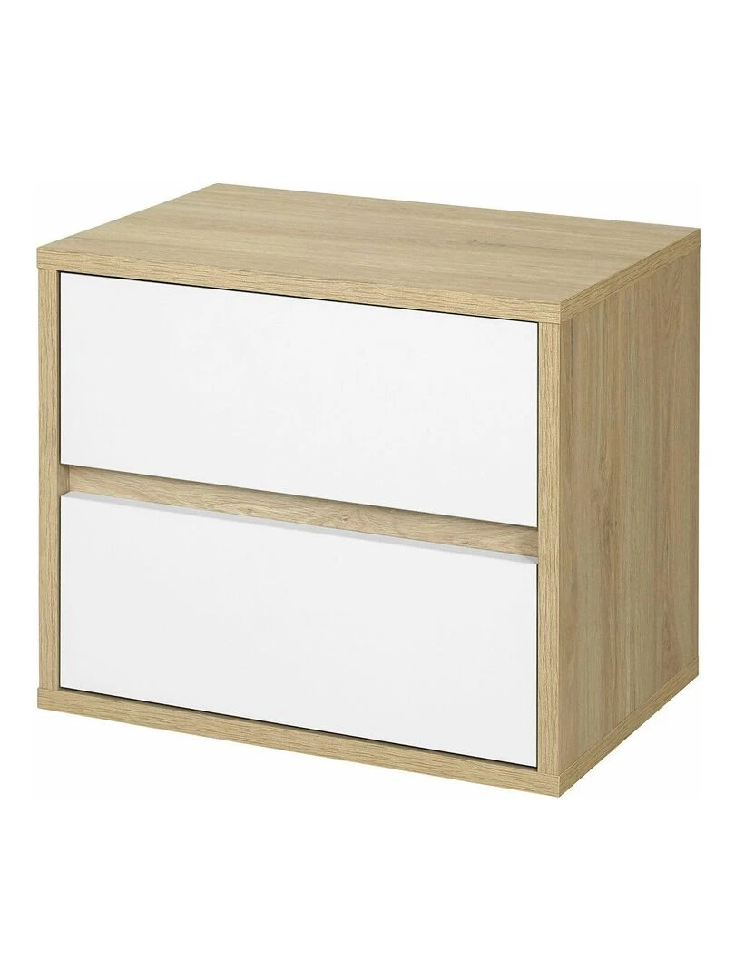 Chevet 2 tiroirs Kira AKITEN RETAIL Blanc Beige Blanc