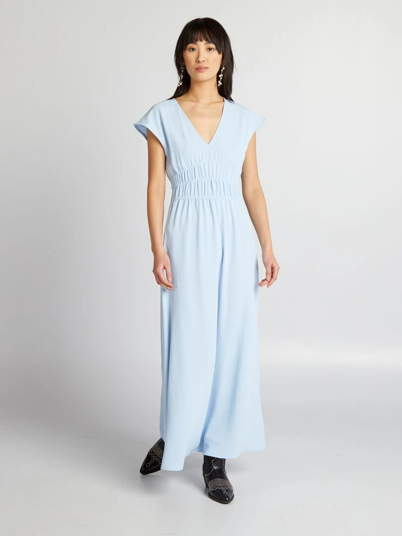 Robe longue sans manches Bleu