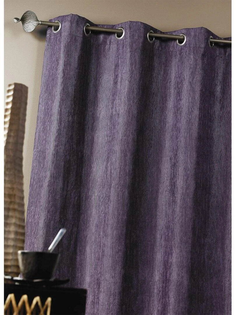 Double Rideau ameublement faux uni Violet prune