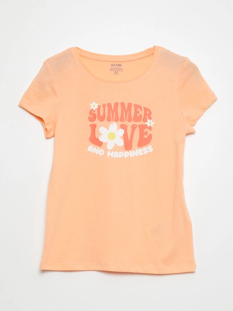 Lot de 3 t shirts imprimés Vert/violet/orange