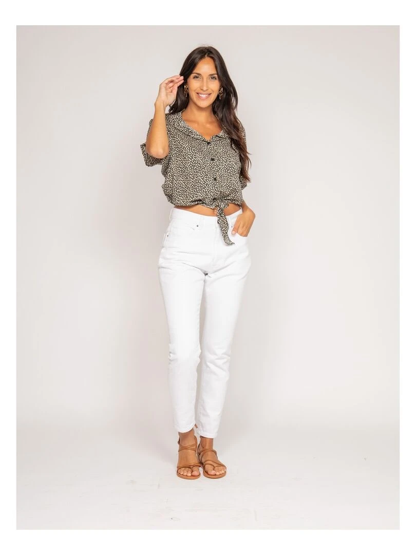 Chemise manches courtes motifs OSMOSE   Noir