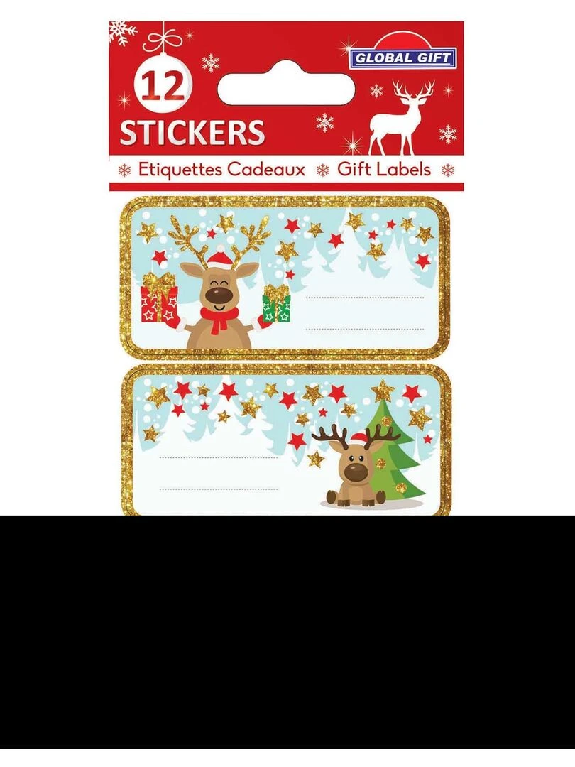 12 étiquettes adhésives de Noël Rennes N/A