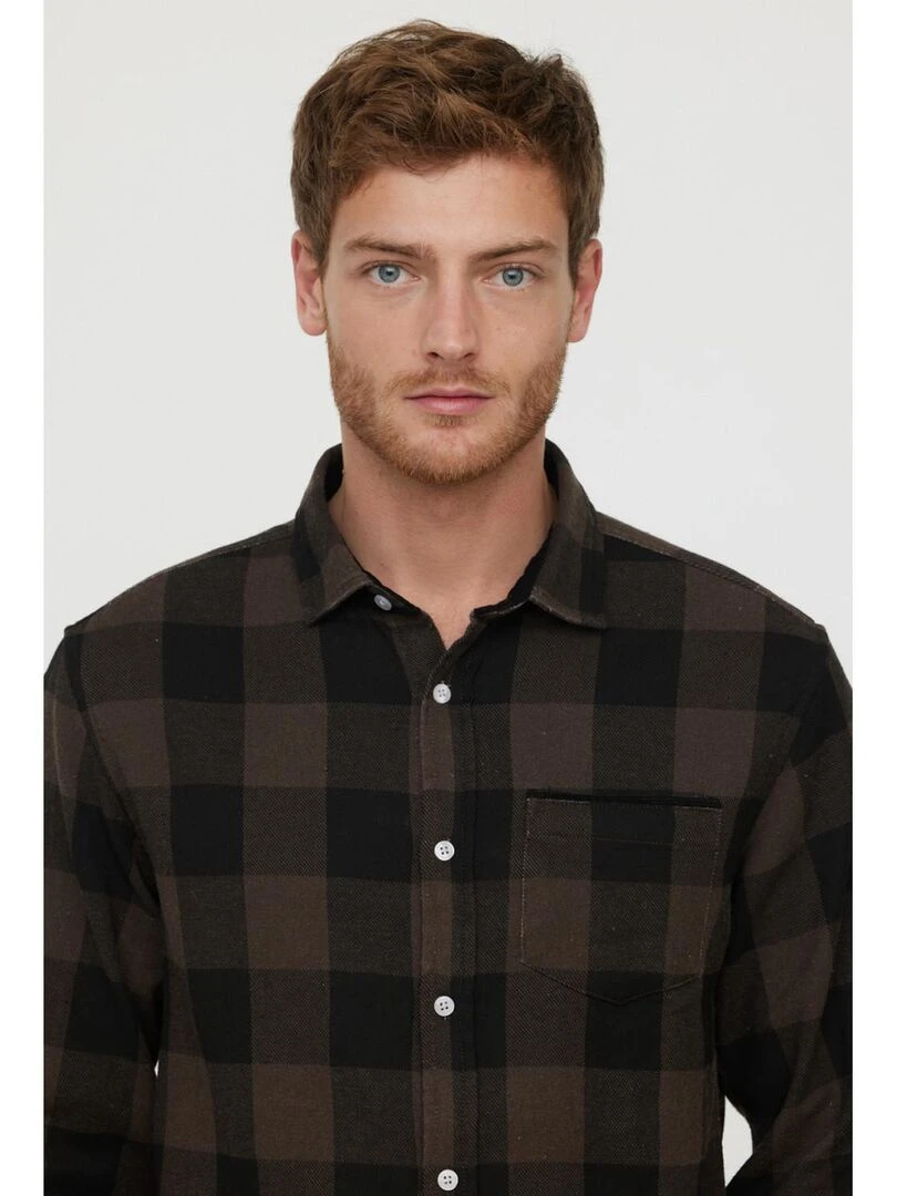 Lee Cooper   Chemise manches longues coton regular DOXOU   Marron