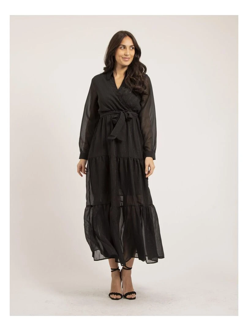 Robe longue fil lurex IZIDA Noir