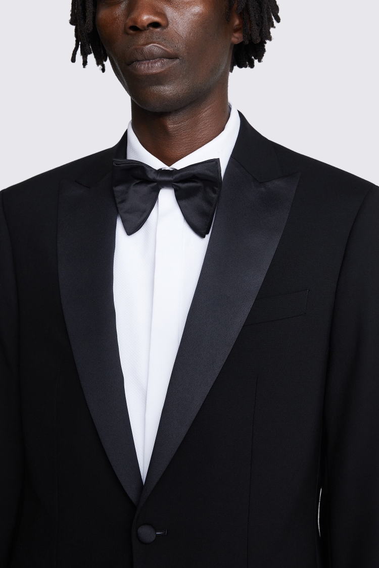Italian Tailored Fit Black Peak Lapel Tuxedo Jacket   Buy Online at Moss