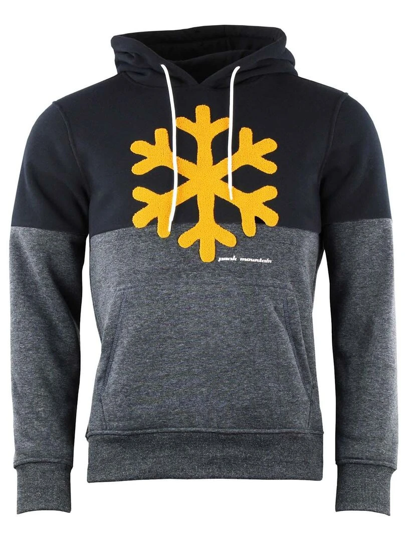 Sweat à capuche homme CARLO PEAK MOUNTAIN Noir Gris