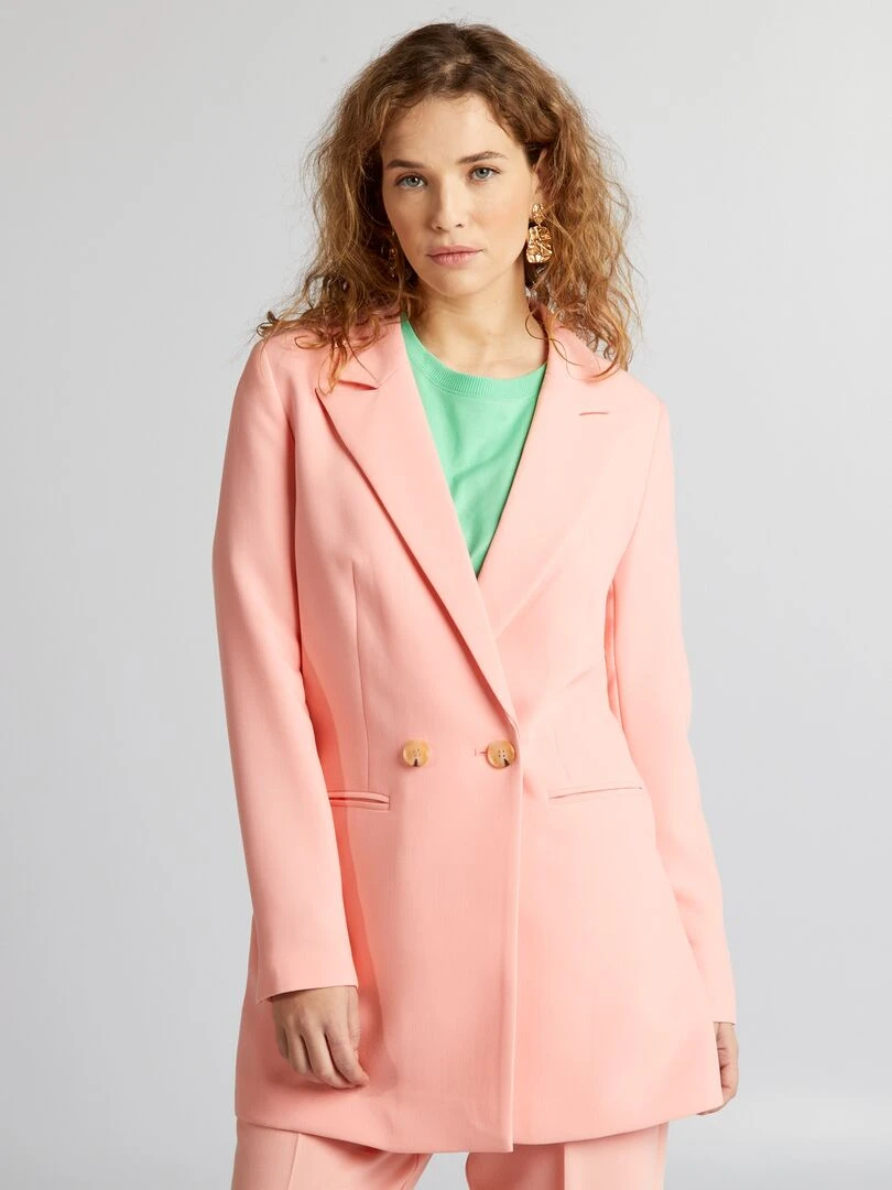 Veste longue de tailleur   Rose