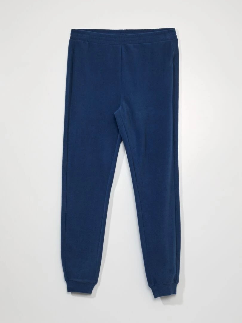 Pyjama long polaire   2 pièces   Bleu