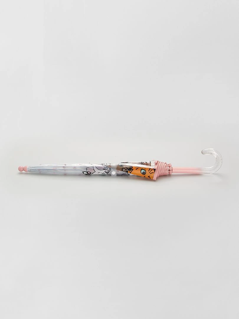 Parapluie transparent 'Les Aristochats' rose grisé