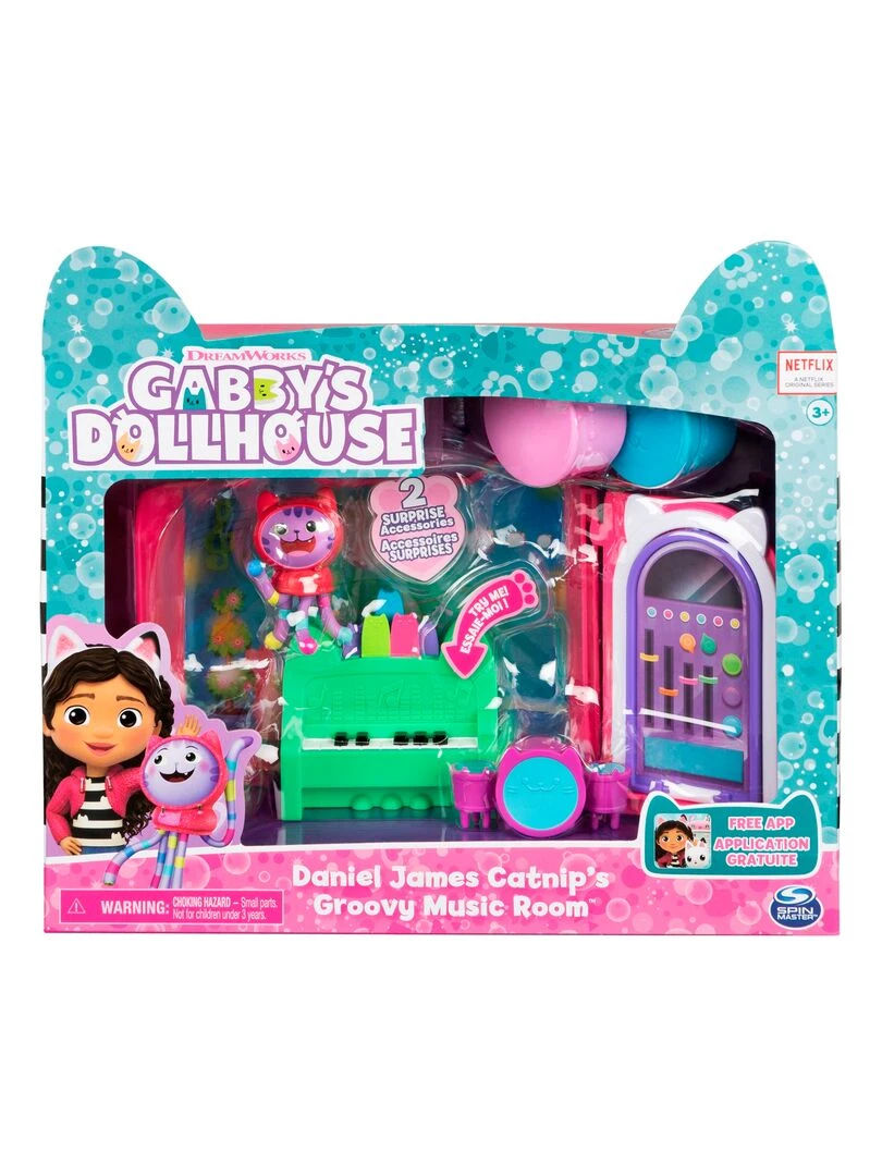 Gabby's Dollhouse   Salle de musique Groovy avec la figurine de Daniel James Catnip   N/A