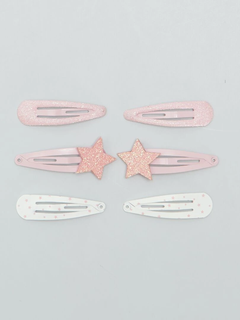 Lot de 6 pinces à cheveux ROSE