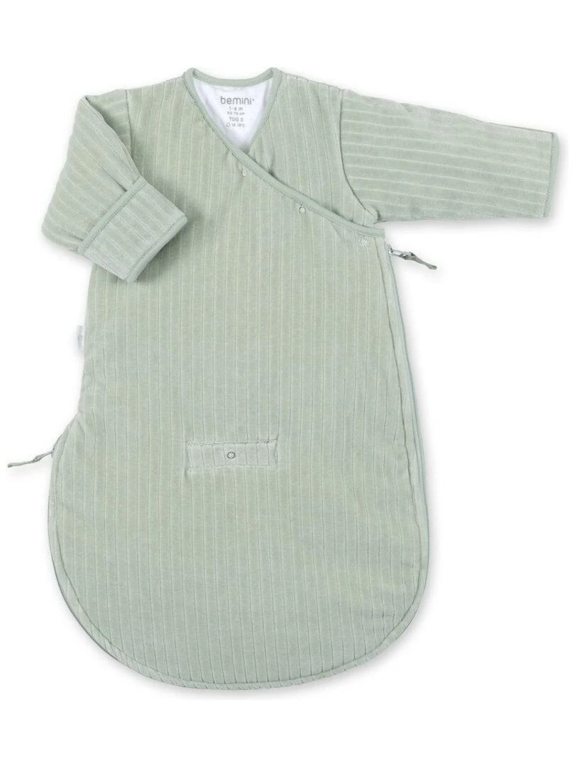 Bemini Gigoteuse avec moufles Pady velvet et jersey Vert pistache