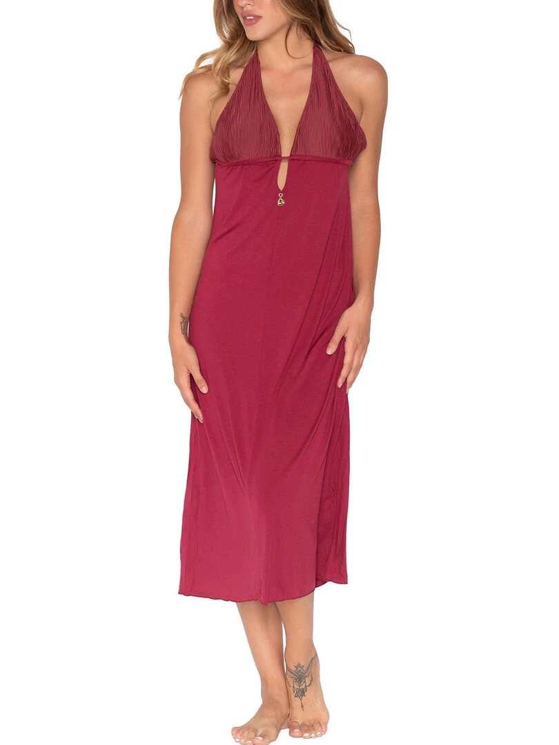 Robe longue estivale Scarlet Bordeaux