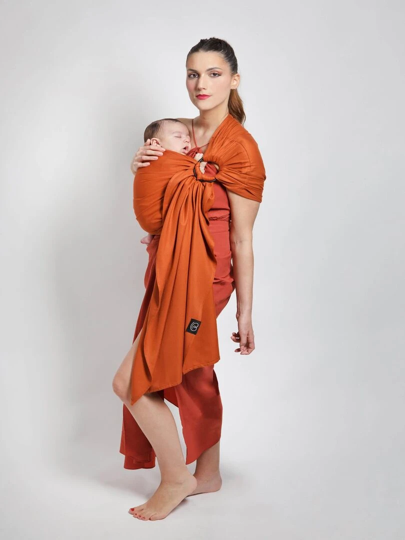 Echarpe Tissée Sans Nœud Fauve Marron clair