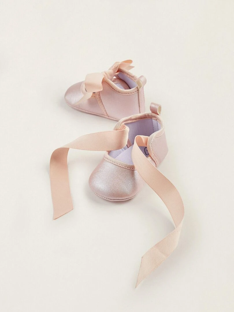 Sabots avec Nœud pour Nouveau Né  ATLANTIC COMPANY   Rose clair