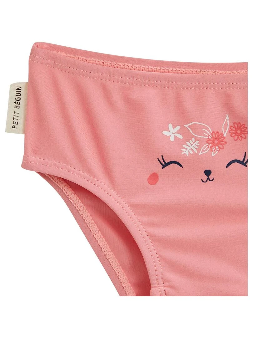 Maillot de bain bébé 2 pièces t shirt de protection UV & culotte Caraibes   Rose
