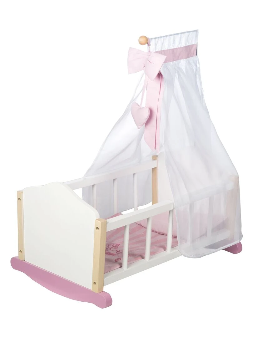 ROBA Berceau de Poupée Complet "Scarlett" Inclus Textile Rose/Blanc N/A