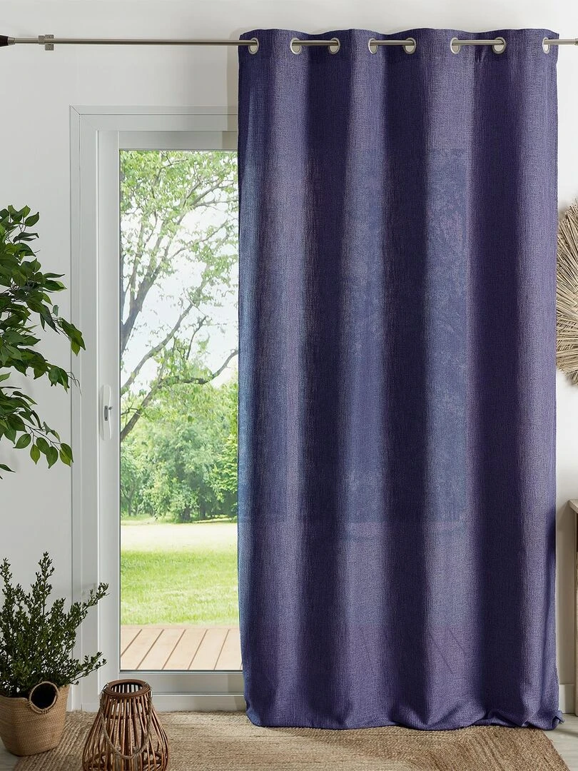 Rideau tamisant Effet tissé Bleu