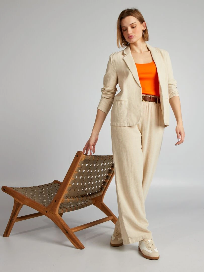 Veste blazer en lin 'JDY' Beige