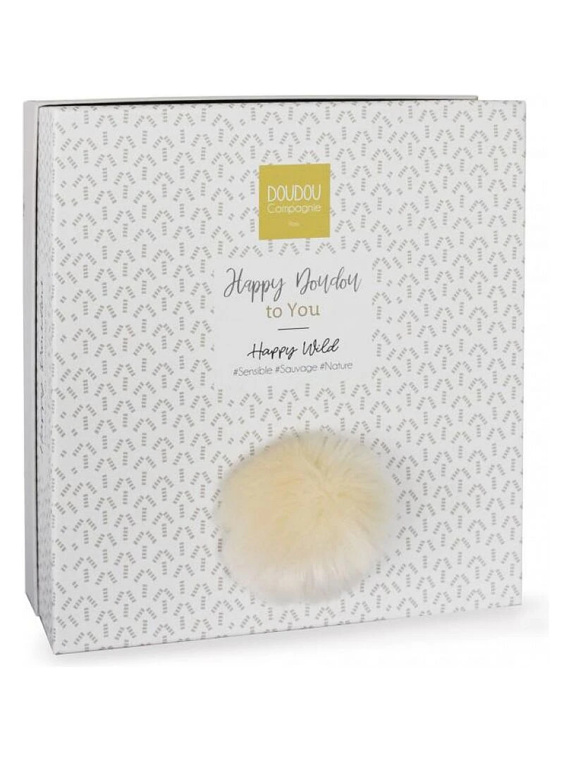 Doudou plat avec coffret lapin beige Happy Wild N/A