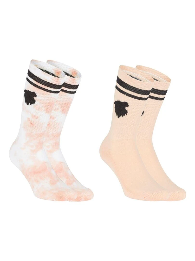Lot de 2 paires de tennis uni et Tie and Dye Comme Des Loups Orange