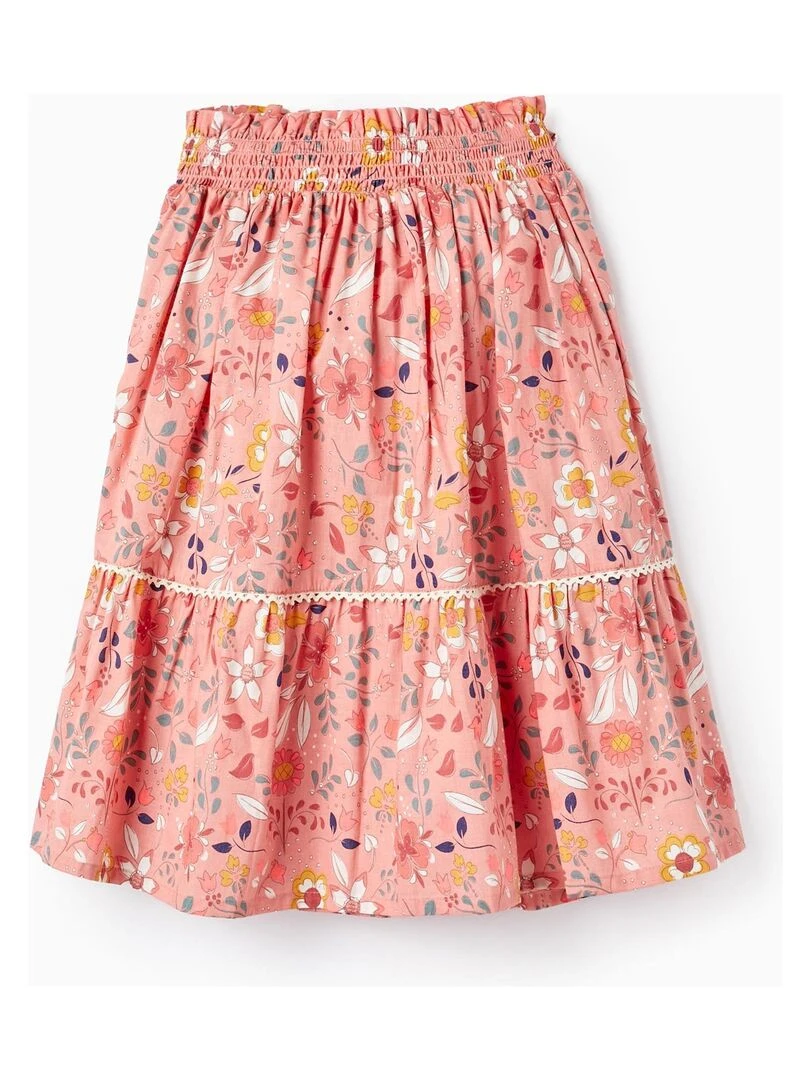 Jupe En Coton À Motif Floral Pour Fille Orange clair