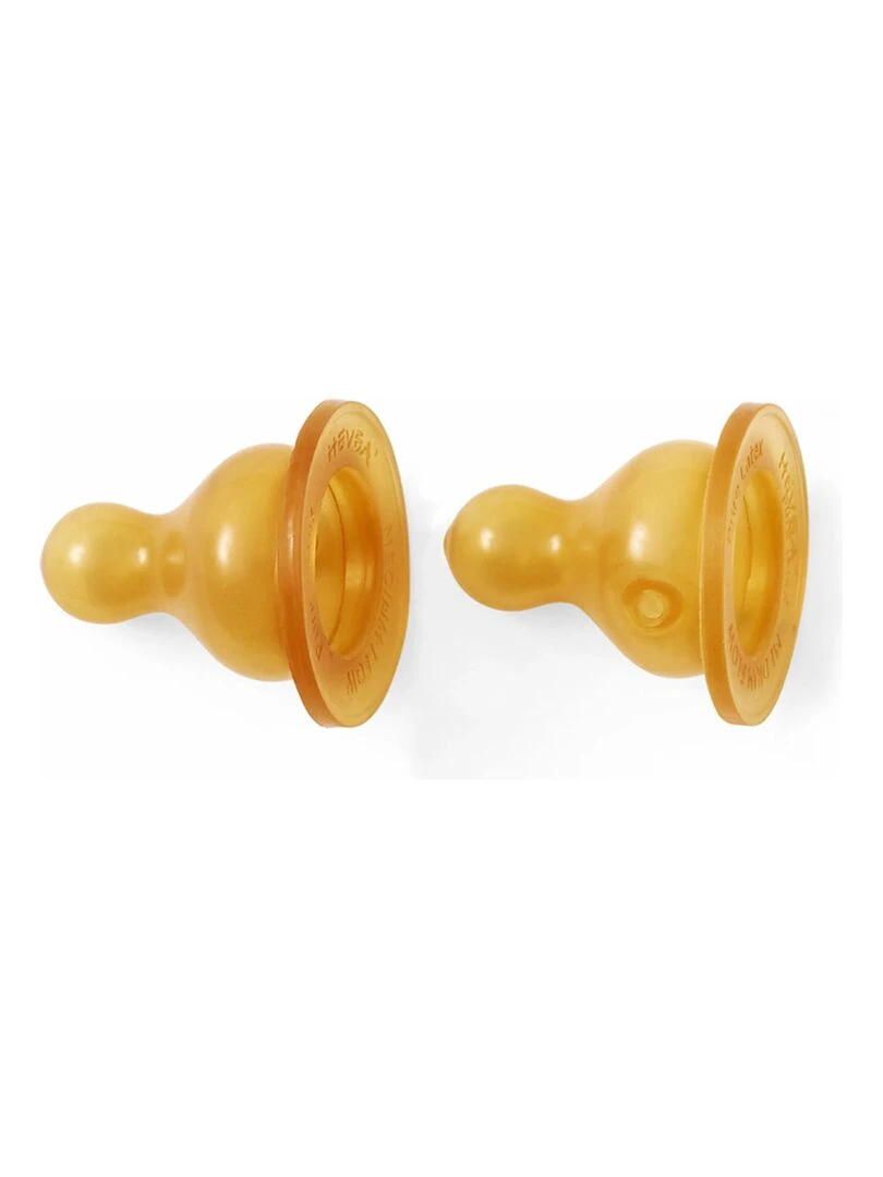 Lot de 2 tétines en caoutchouc naturel débit moyen Multicolore
