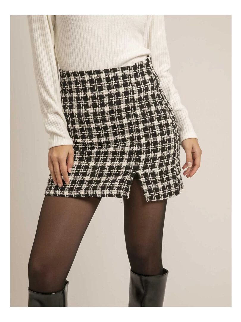 Jupe courte motifs XORINA   Noir