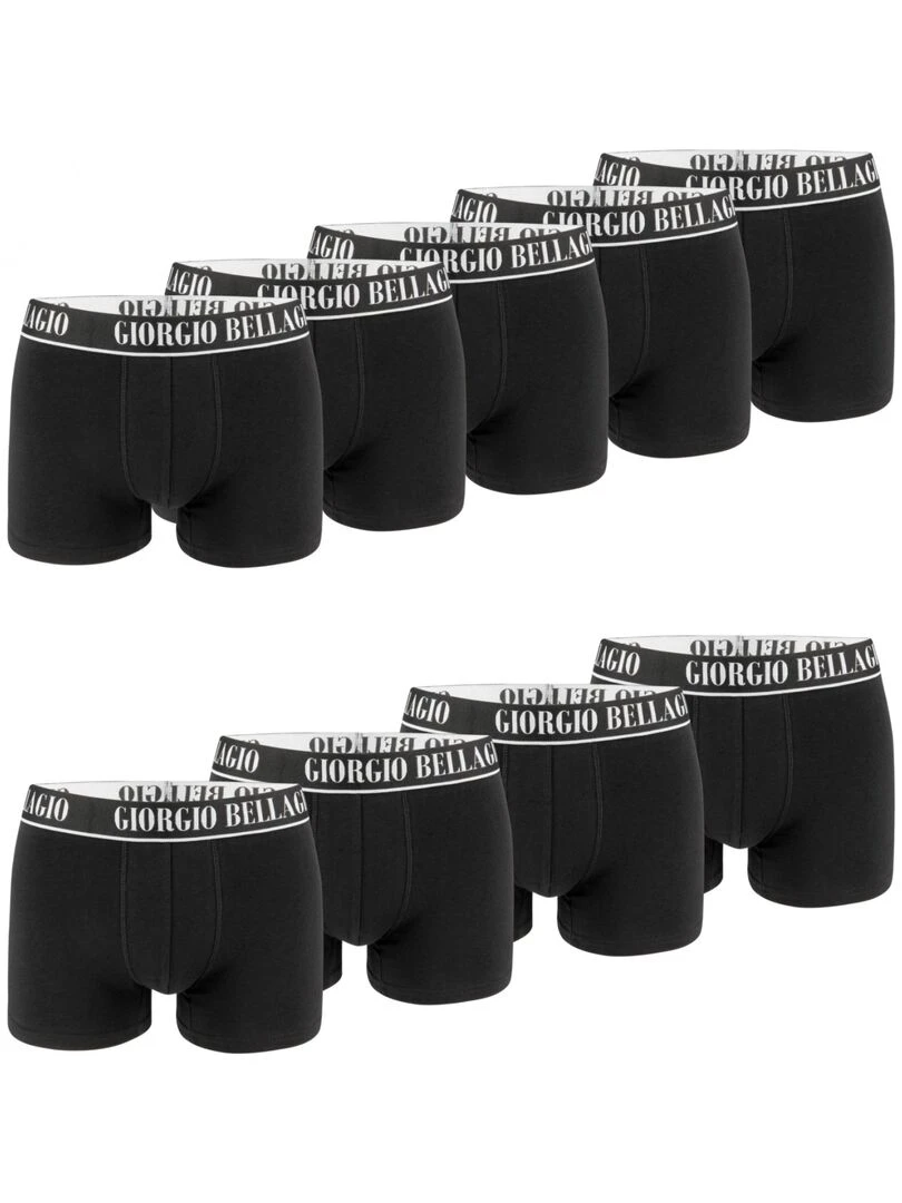 Lot de 9 Boxers coton homme Smart Giorgio Bellagio Noir