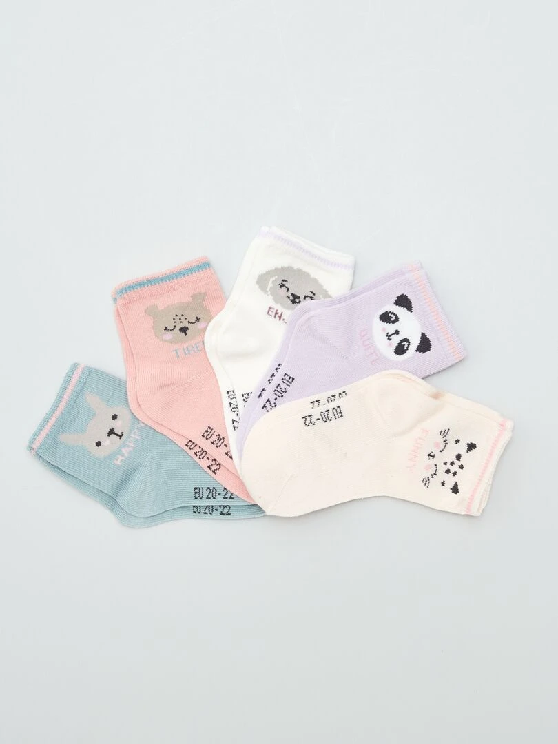 Lot de 5 paires de chaussettes en maille stretch Violet
