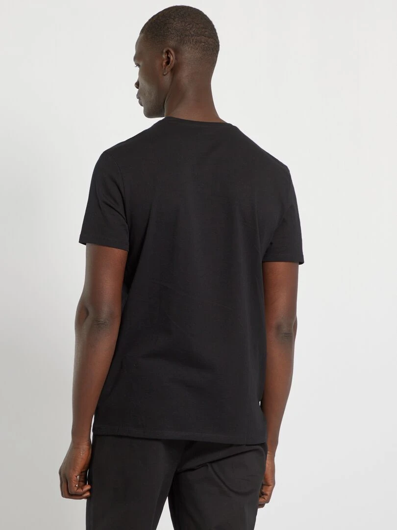 T shirt droit en jersey uni   noir