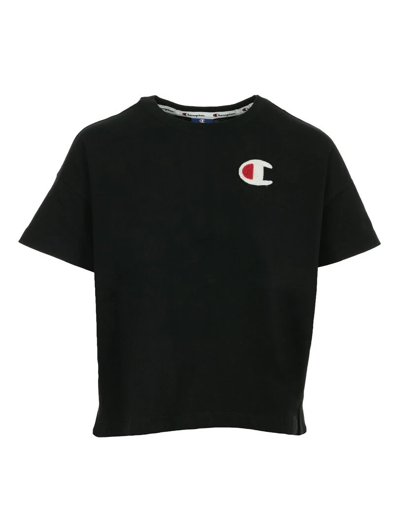 Champion Crewneck T shirt Cropped Noir