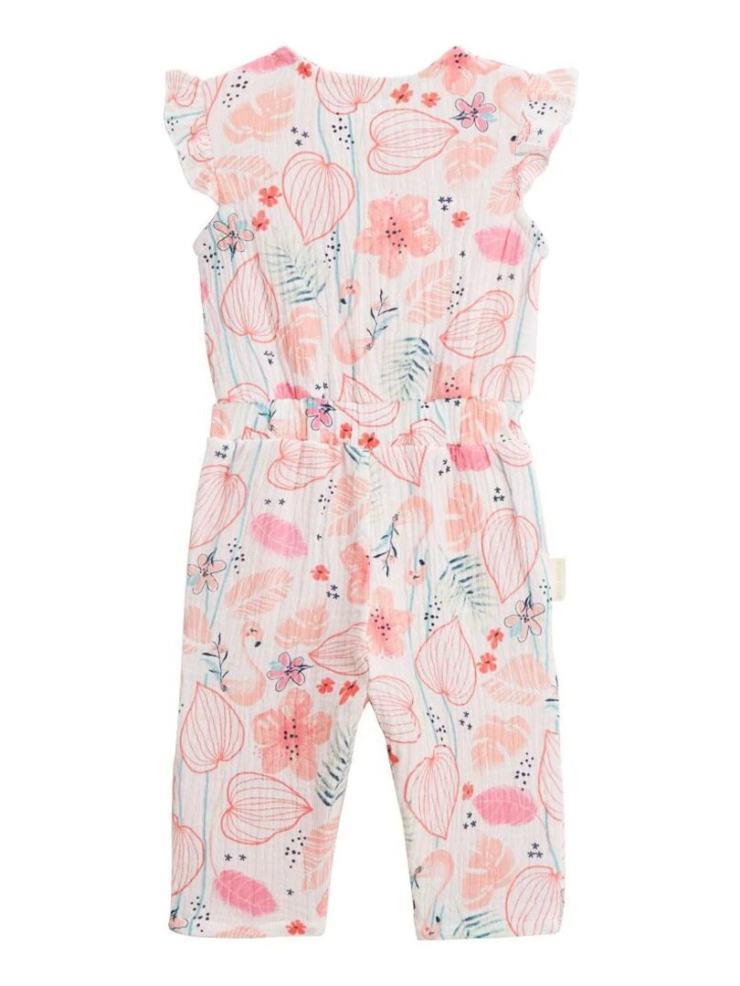 Combinaison bébé en gaze de coton Caraïbes Rose