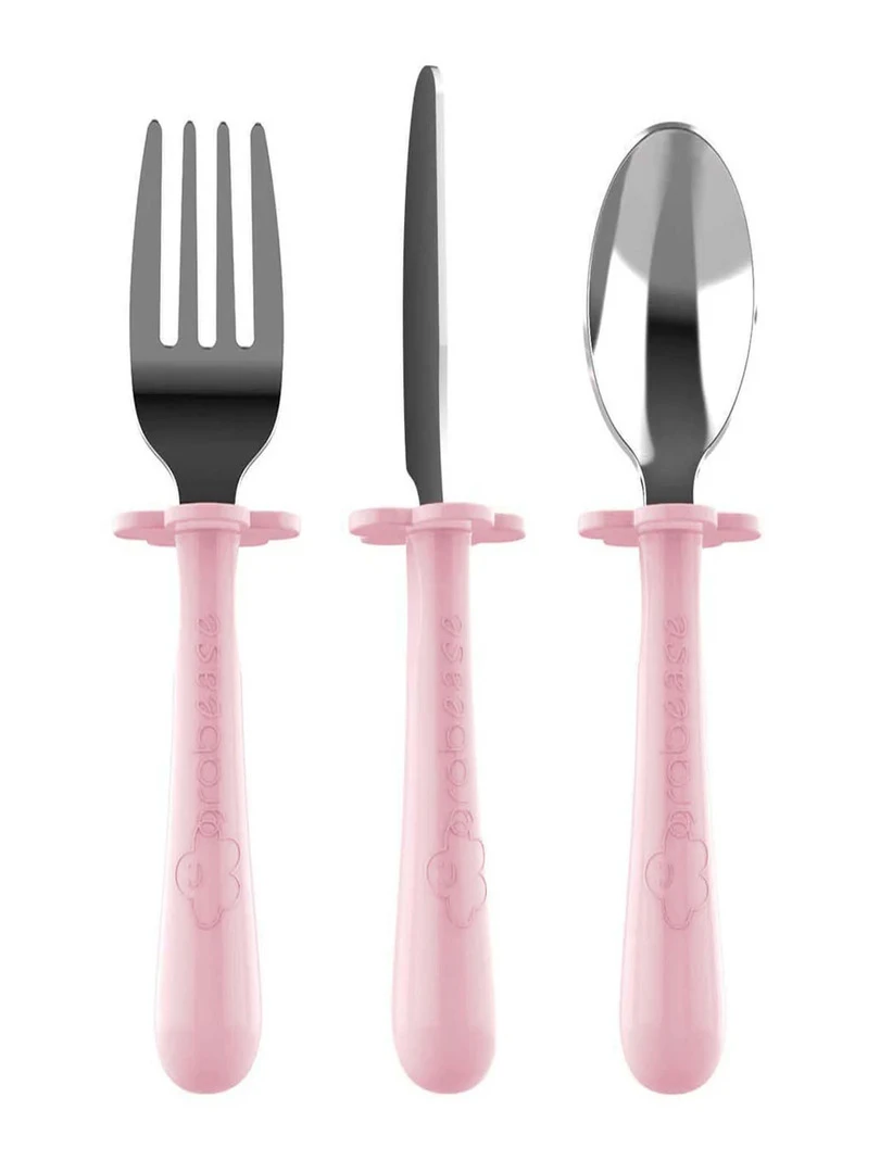 Couverts Ergonomiques Inox 3 Pièces Rose
