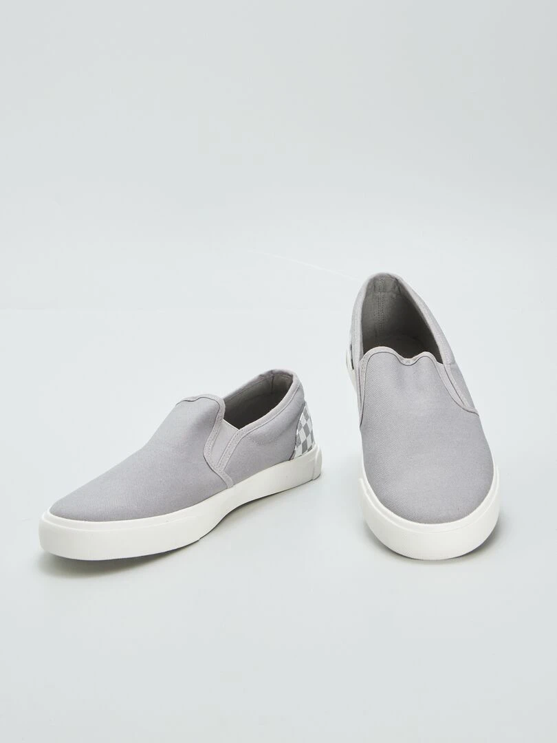 Baskets slip on à empiècement   Gris