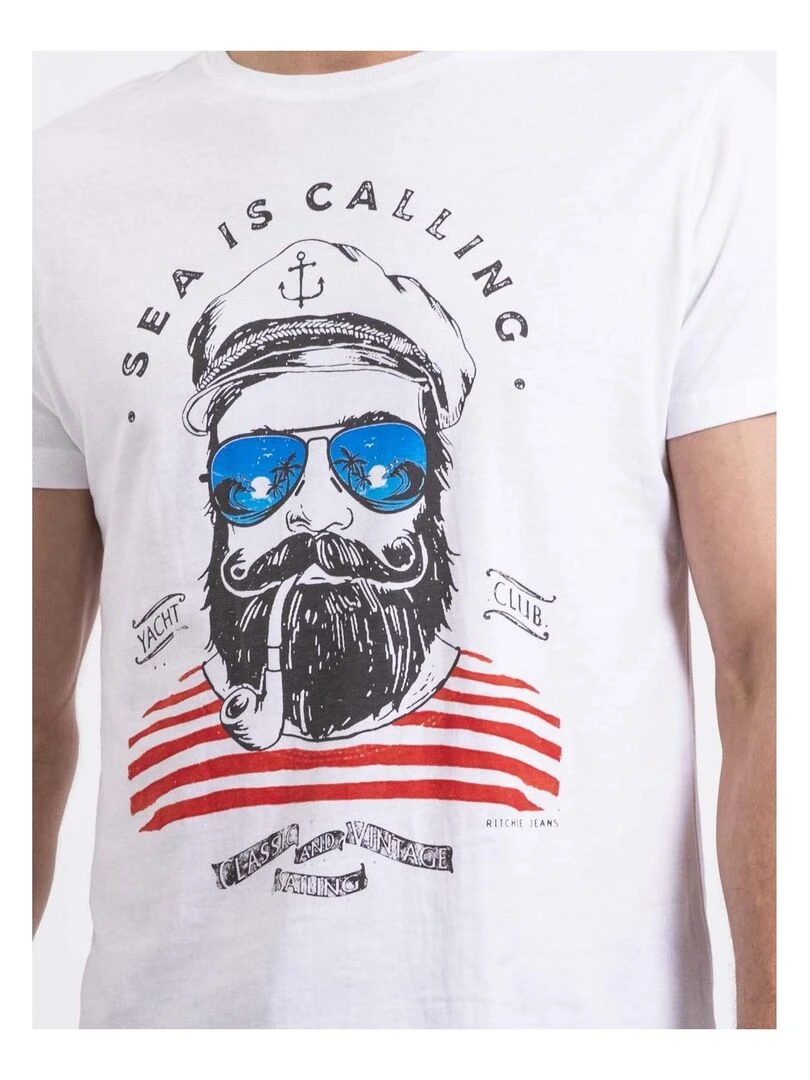 T shirt col rond NALUPIRI   Blanc