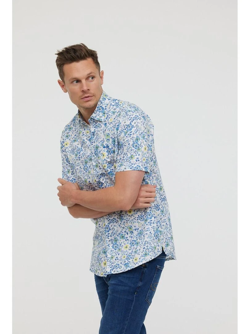 Lee Cooper   Chemise manches courtes coton regular DILERTY   Bleu céladon