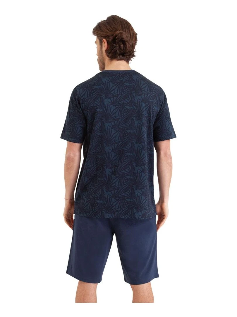 Pyjama court homme Easy Print   Bleu marine