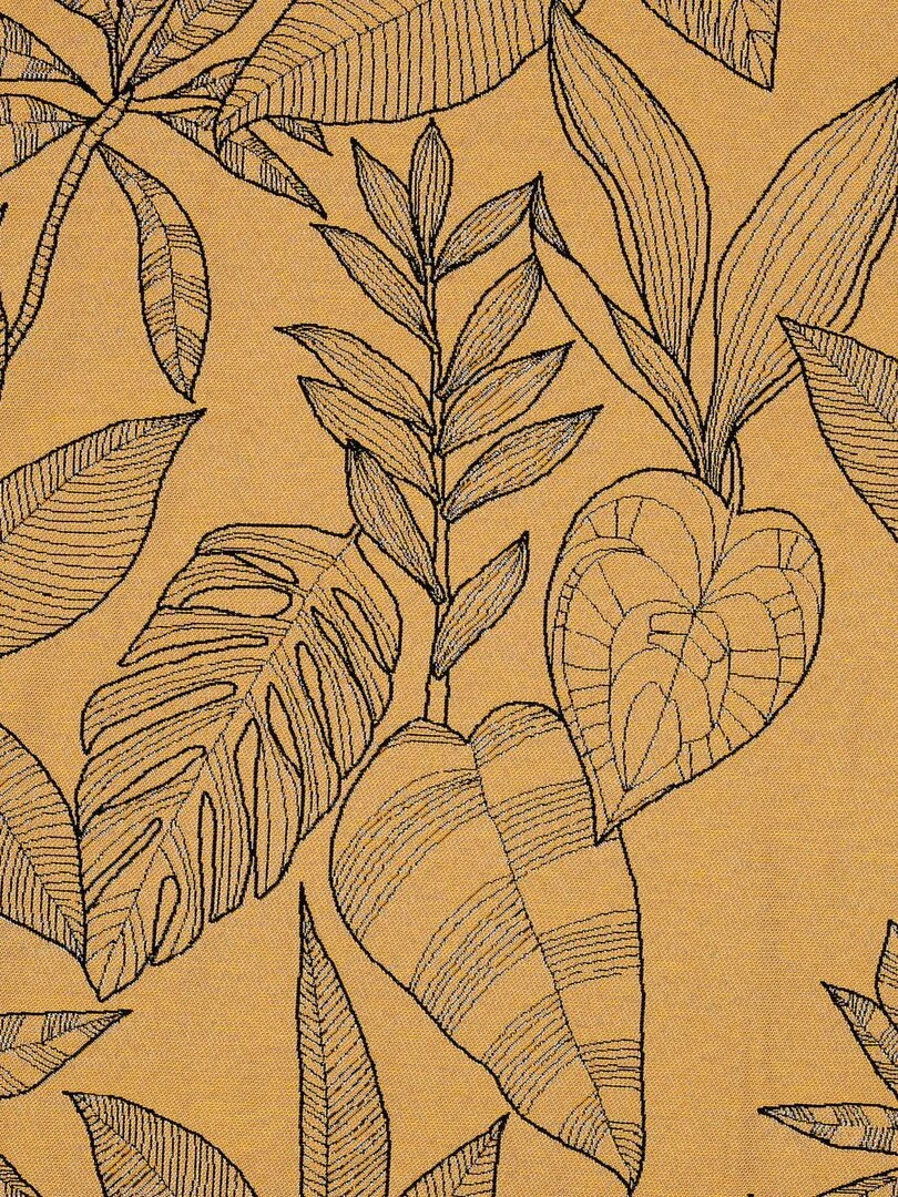 Housse de coussin aux feuilles stylisées Cuivre