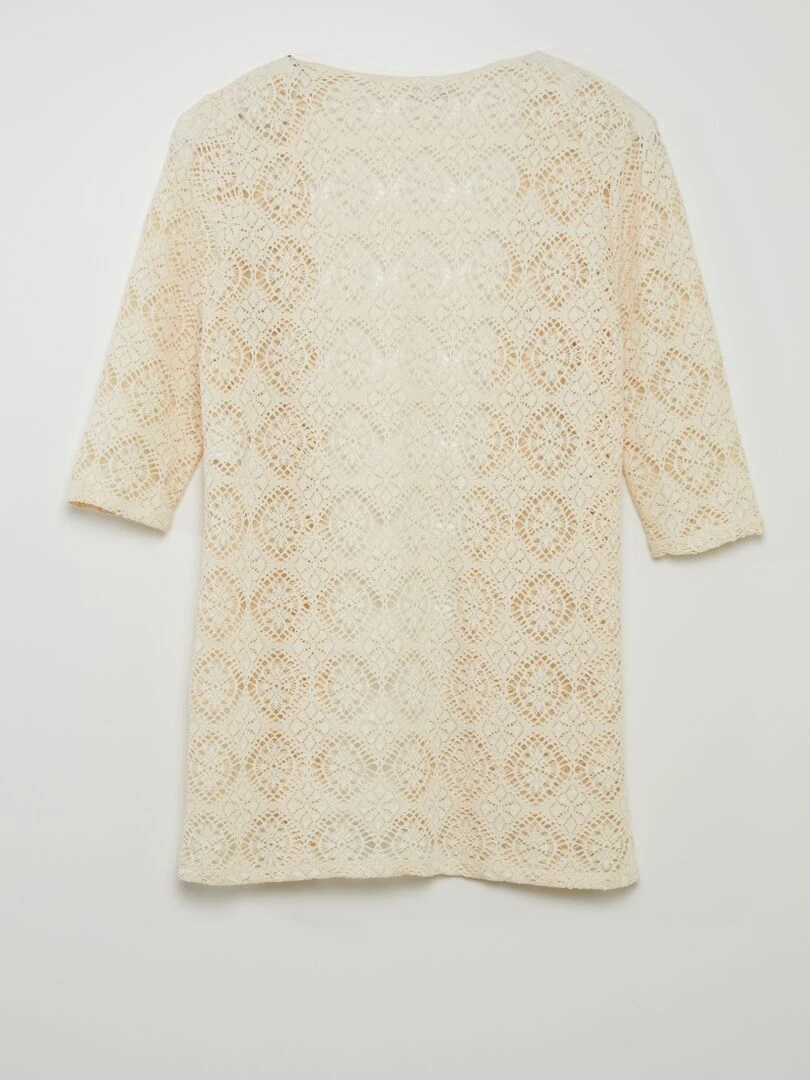 Kimono en crochet 'JDY' Beige
