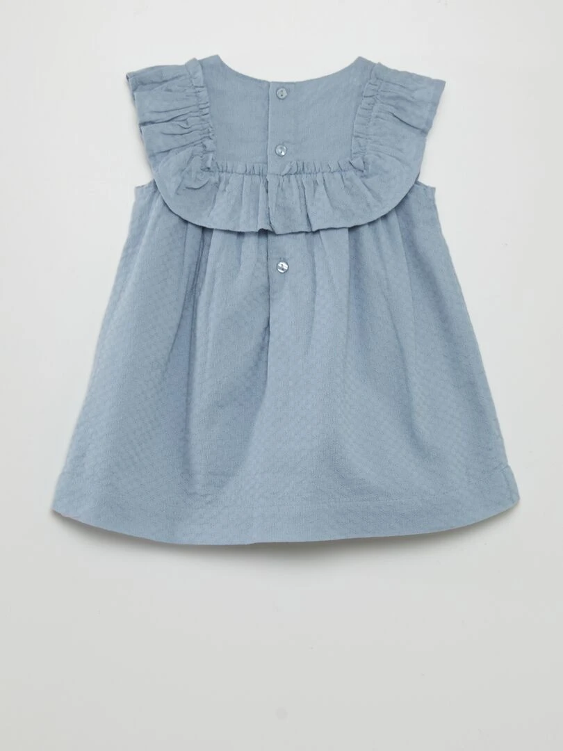 Robe évasée avec volants + culotte assortie   Bleu