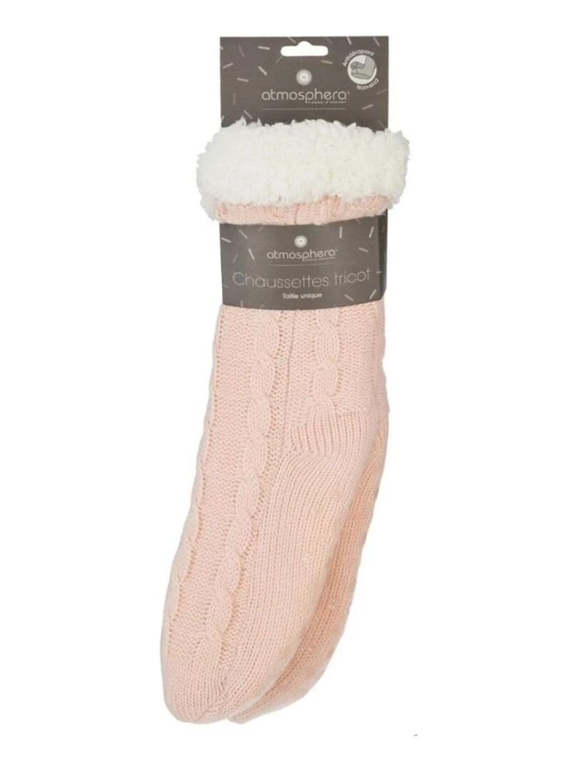 Chaussettes tricot taille unique rose Rose