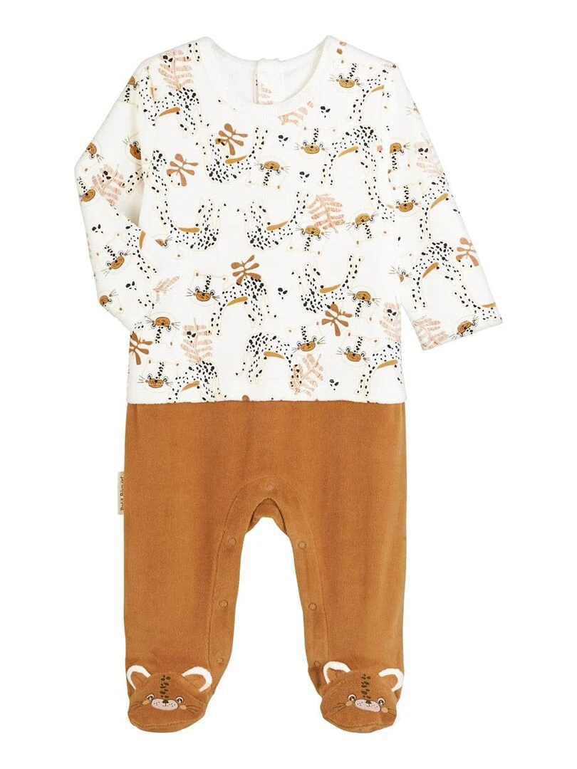 Pyjama bébé en velours Benghali Ecru