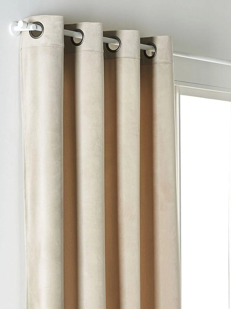 Rideau à oeillets uni 'PRESTIGE VELOURS' 'TODAY'   Beige
