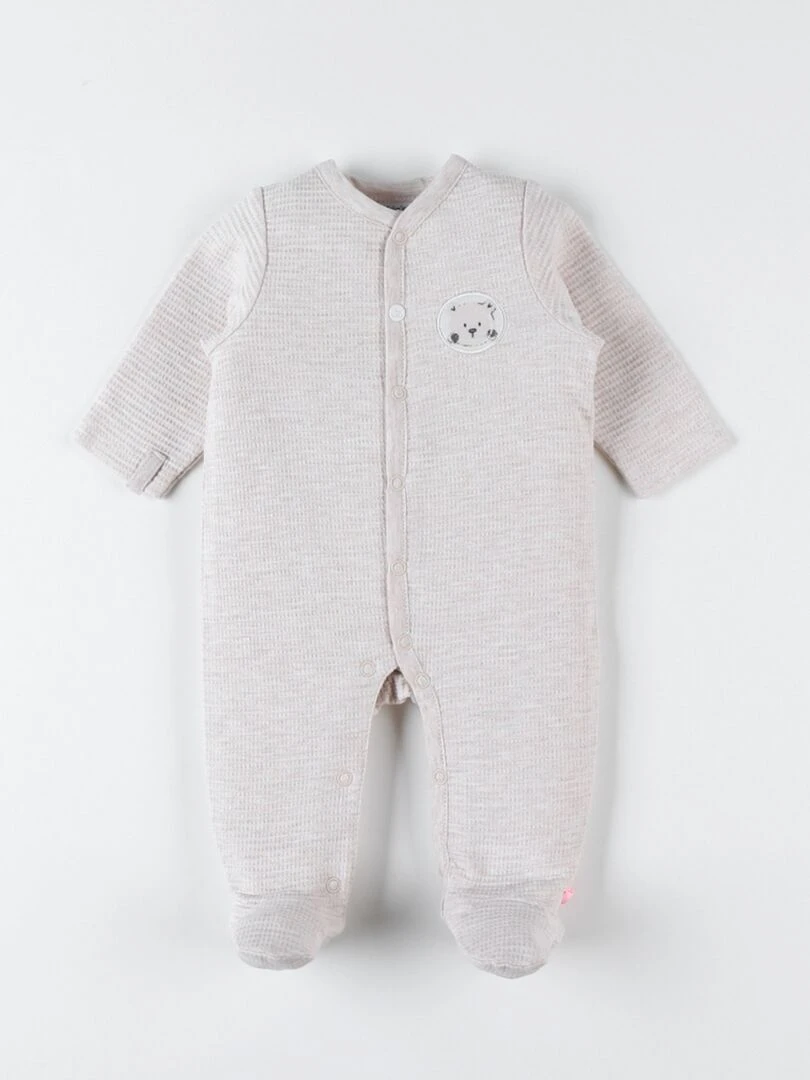 Pyjama 1 pièce en jersey gaufré    Noukie's   Beige