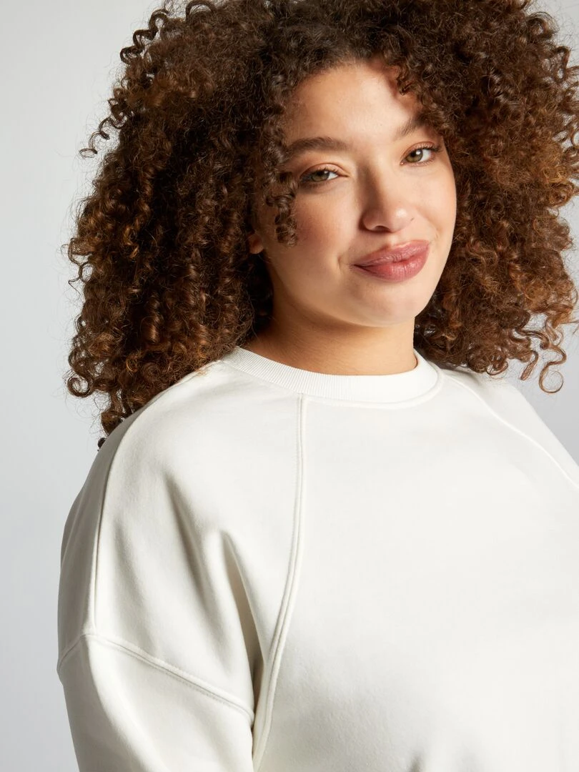 Sweat oversize en molleton   blanc