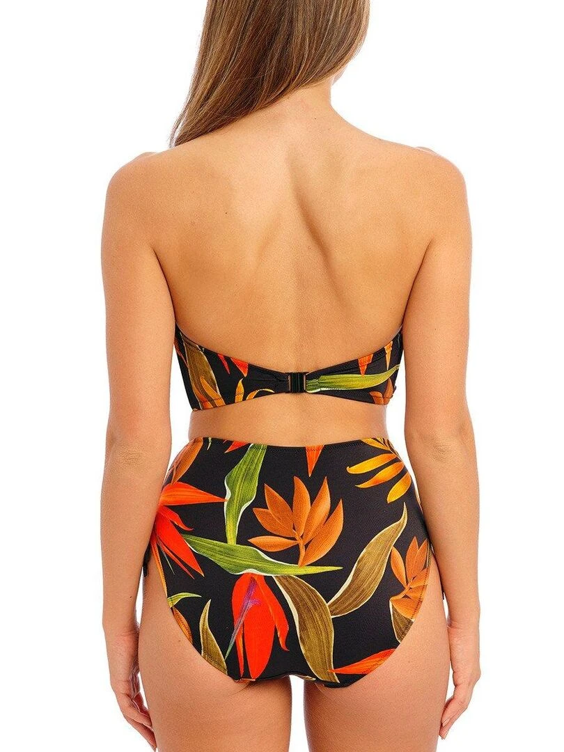 Bas de maillot taille haute échancrure réglable Pichola   Noir