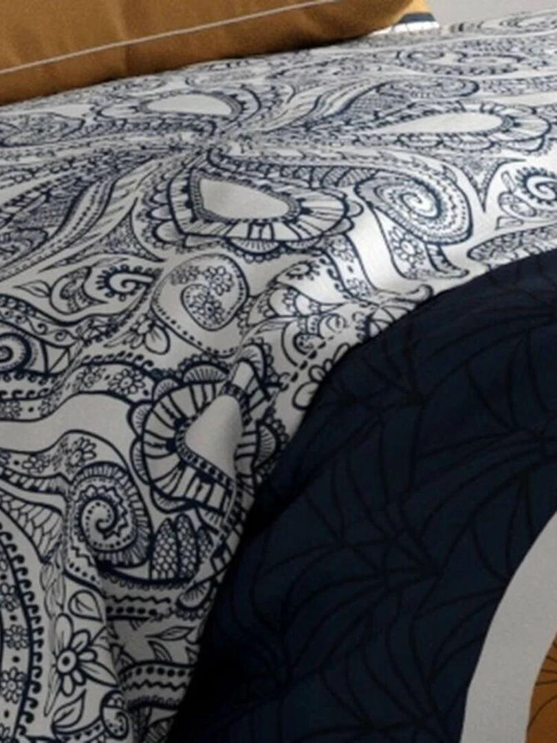 Housse de couette 140x200 Dakota + 1 taie 100% coton 57 fils   Bleu