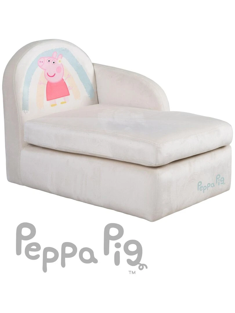 ROBA Canapé Enfant Peppa Pig   Revêtement Doux en Velours   Beige   Motif Truie   Beige